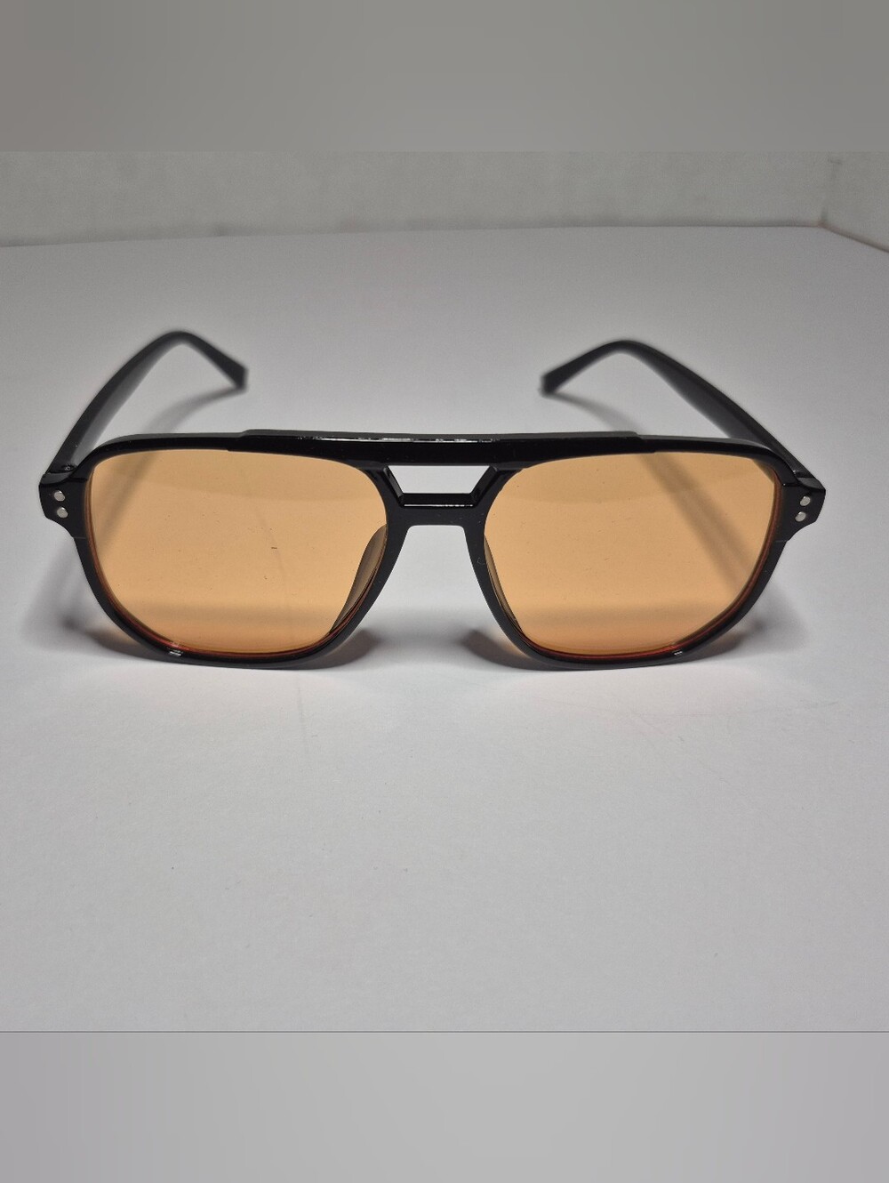 Black Frame Men's Sunglasses with Amber Lenses
